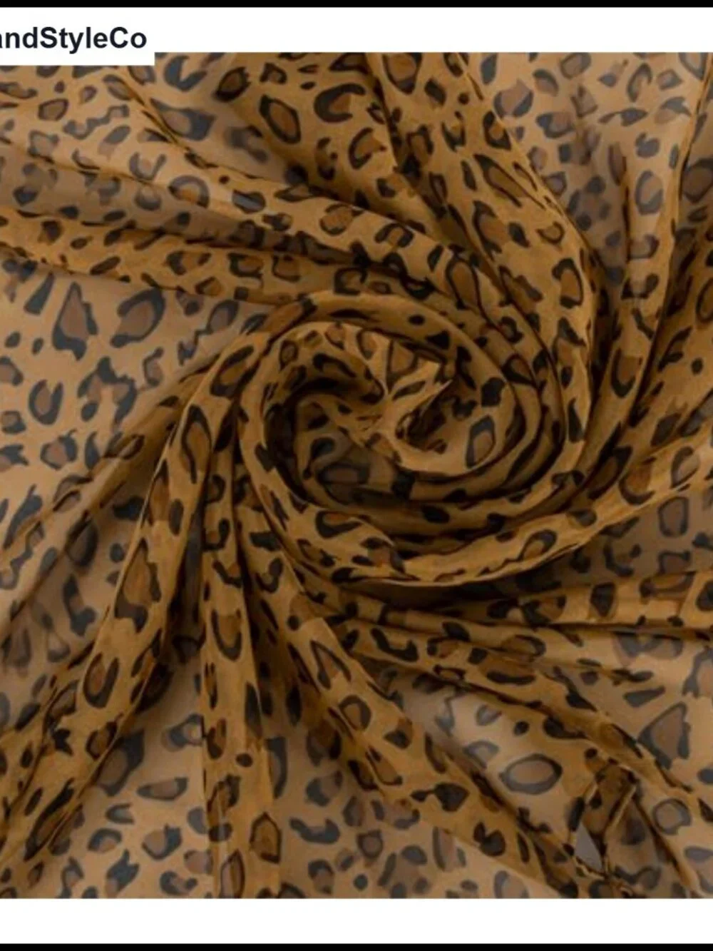 Chiffon Leopard Print Square Scarf Lightweight Multi-Use Bandana